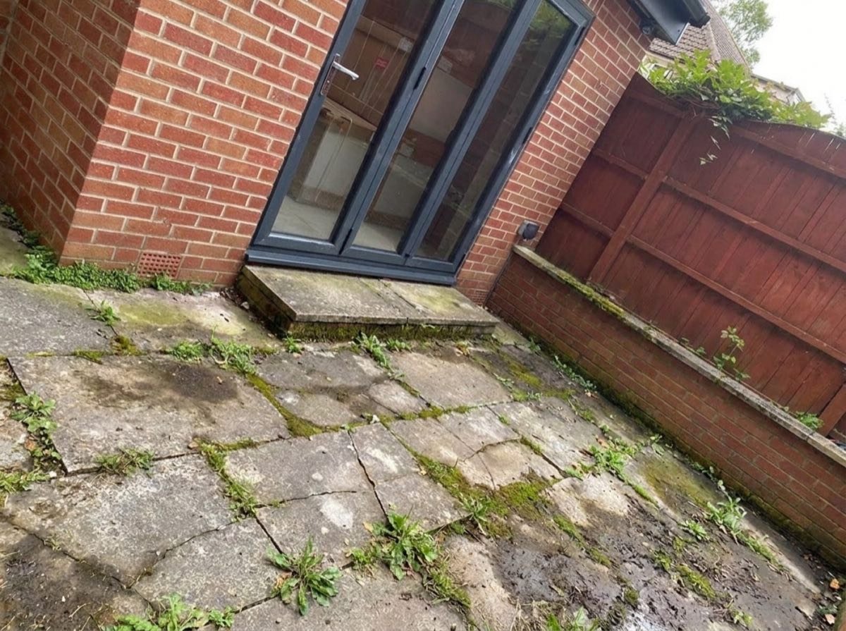 The same area before renovation — old, worn surface