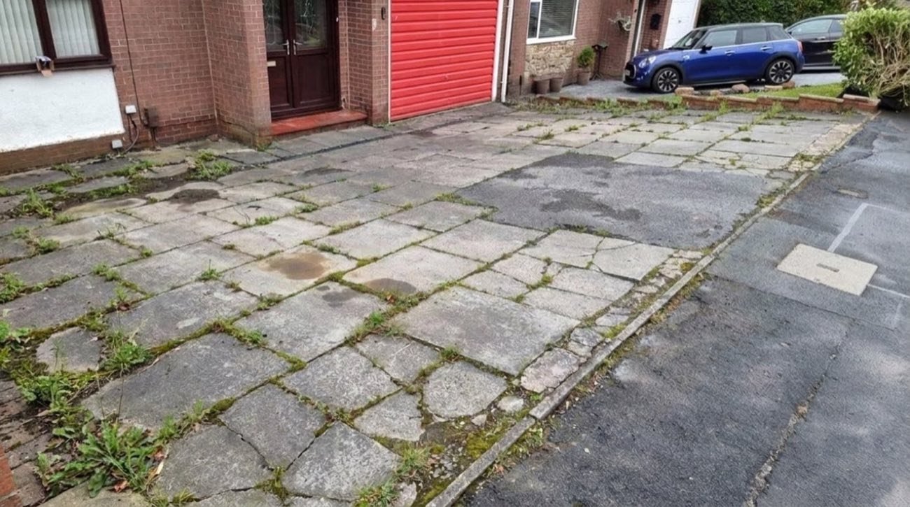 The same area before renovation — old, worn surface